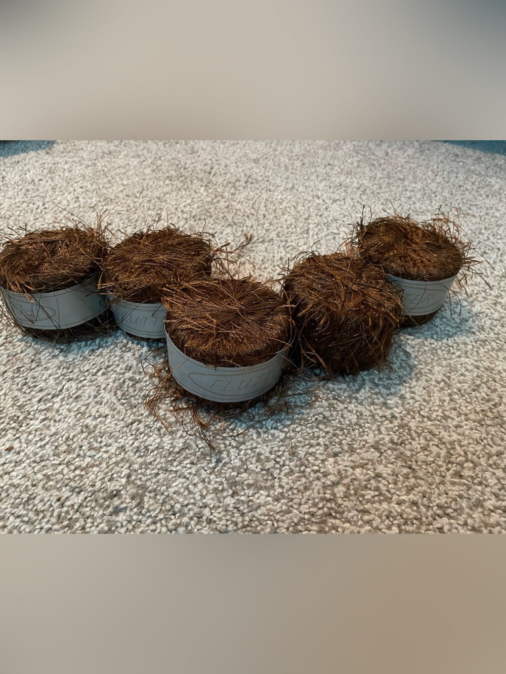 Textured Eyelash Novelty Yarn in Rich Brown - Multipack